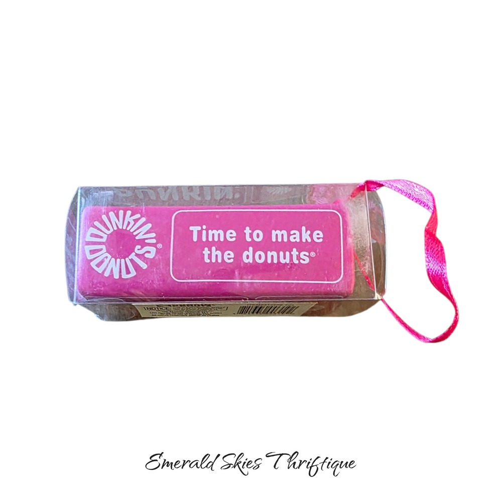 Dunkin Donuts TIME TO MAKE THE DONUTS Christmas Box Ornament 2010 Free ship